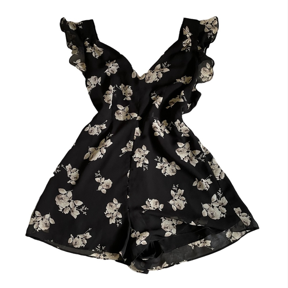 Urban Outfitters Kimchi Blue black floral romper